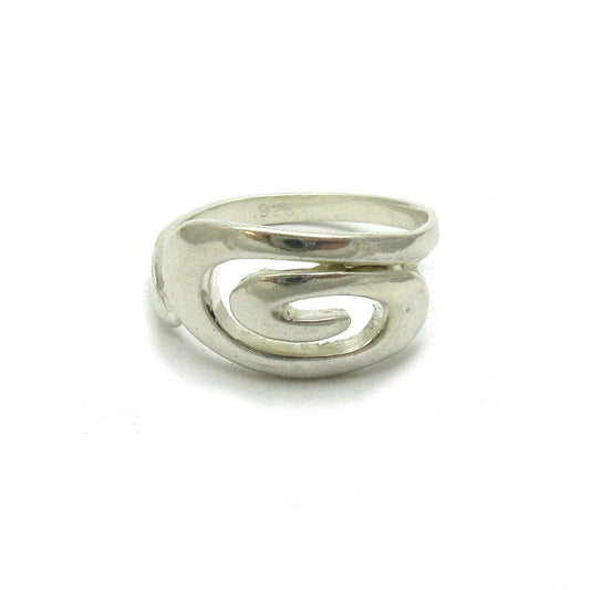 Natural Silver Spiral Ring