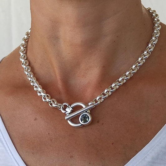 Natural Silver Chunky Necklace